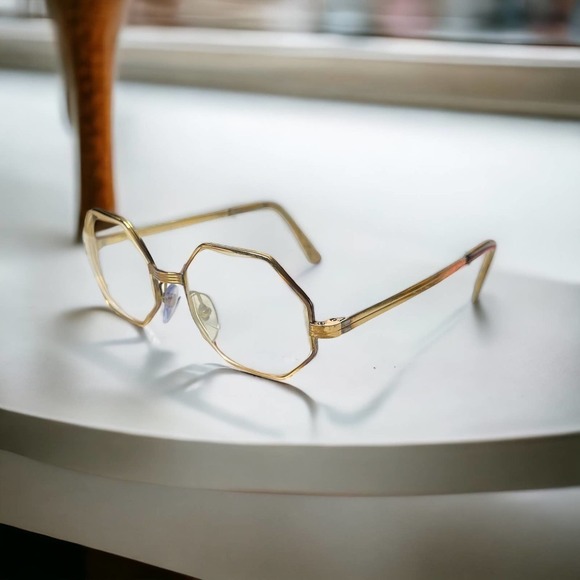 Cottet Vintage 12k 1/25 Made in USA Glasses Frames with Leather Ear Pieces - Picture 1 of 11